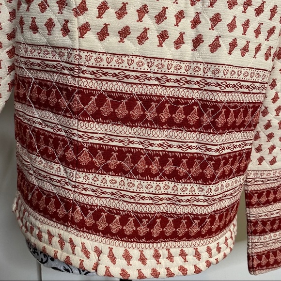 Glamorous Size Large Cream/Maroon Quilted Jacket - Picture 6 of 6